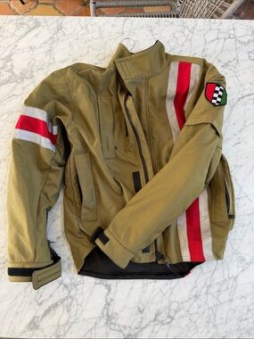 Corazzo Men's Motorcycle 6.0 Jacket Olive Black Red Stripe Sz M